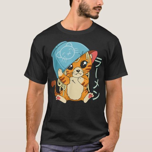 Generic Cats Anime Kawaii Japanese Ramen Japan Cat T-Shirt