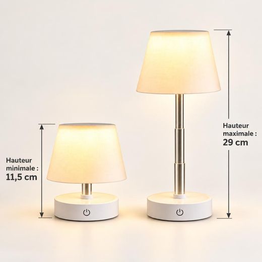 Generic Lampe de Table LED Extensible et Tactile Extensible 11,5 à 29 cm - image 2