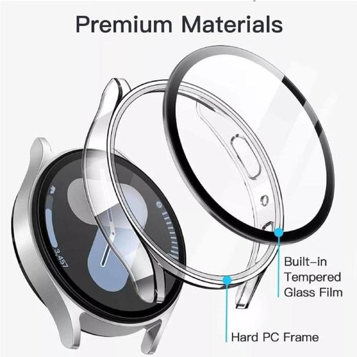 Generic Verre trempé + étui pour Samsung Galaxy Watch 7 40mm protecteur d'écran couverture de pare-chocs complète - image 3