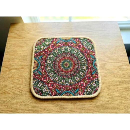 Generic Tapis de Souris d’Artiste : Mandala Tissé Main aux Inspirations Orientales Sublimez votre espace de travail avec cette pièce unique alliant savoir-faire traditionnel et confort moderne. Conçu en tissu haut de gamme - image 2