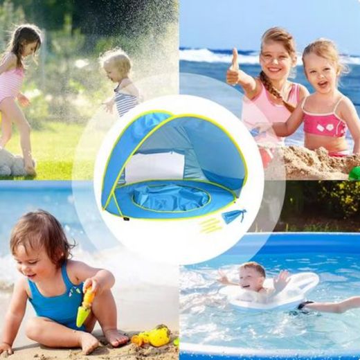Generic Tente de plage portable pour bébé avec protection contre les UV,abri solaire avec piscine, ombrage portable - image 2