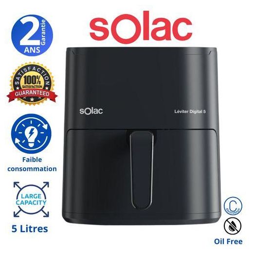 Solac Friteuse à air - Sans huile - Air Fryer - Léviter Digital 5L - 12 programmes