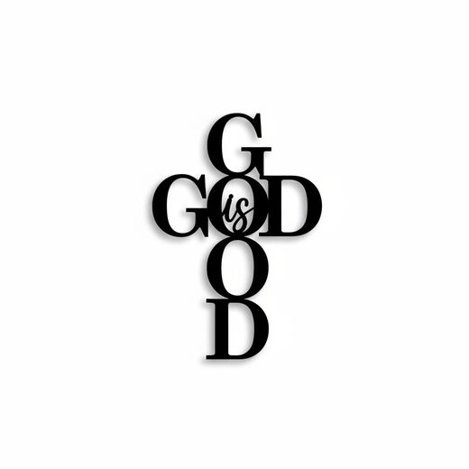 Generic Tableau mural noir représente l'inscription "GOD is GOOD" en bois MDF 40*20CM - image 2