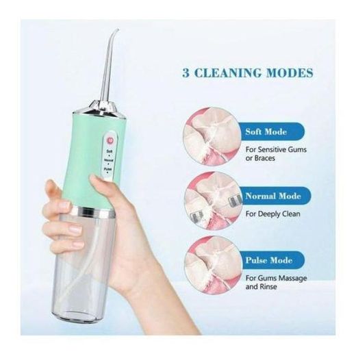 Generic Hydropulseur Manuel à Haute Pression Pour la Maison et le Voyage, Nettoyeur de Dents étanche Hydropulseur Dentaire 3 Modes et 4 Buses, Brosses à dents Water Flosser, irrigateur buccal portable sans fil, hydropulseur puissant et rechargeable pour les dents