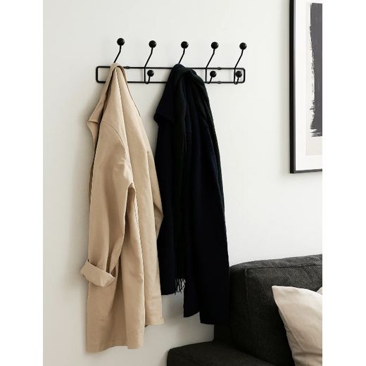 Generic Porte-manteau Noir avec 10 crochets en acier