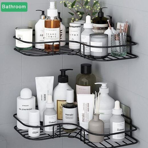 Generic Étagère d'angle triangulaire en fer pour cuisine et salle de bain, étagère de rangement durable - image 2