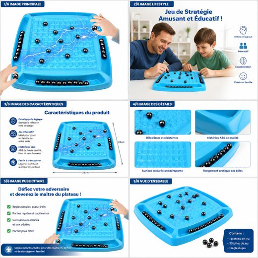 Generic Magnetic Battle Chess – Jeu d’Échecs Magnétique – Jeu de Stratégie et de Réflexion pour Enfants et Adultes