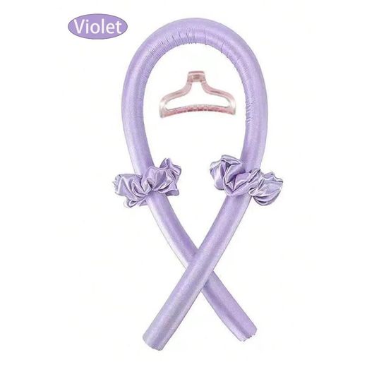 Generic Bandeau de Frisage Sans Chaleur 100 cm – Kit 4 en 1 avec Pinces et Élastiques, Boucles Faciles et Naturelles Sans Chaleur