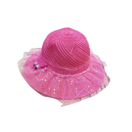 Generic Chapeau de soleil pour bébé fille (1 à 3 ans) avec décorations élégantes – Rose - image 2