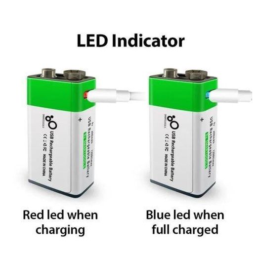 Generic Pile 9V rechargeable USB-C : Économique et écologique, cette pile 9V se recharge via USB-C. - image 3