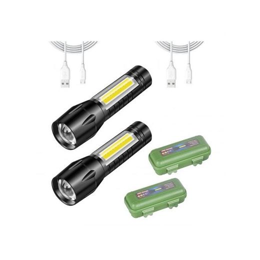 Generic مصباح يدوي صغير LED فائق السطوع USB قابل لإعادة الشحن للتخييم - image 4