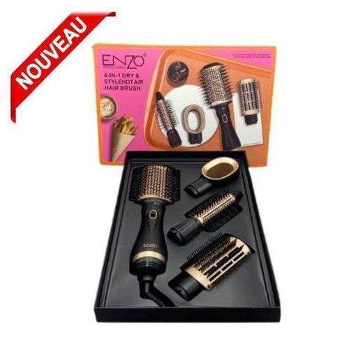 Enzo Professional Sèche-cheveux brosse 4 en 1 électronique ensemble de peignes à air chaud lisseur EN-6207