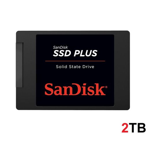 Sandisk SSD Plus SSD 2To, Disque SSD Interne, SATA III 2.5",Vitesse de lecture jusqu'à 545MB/s,Mettez votre ordinateur à niveau avec un disque SSD rapide, avec des démarrage et des arrêts plus rapides