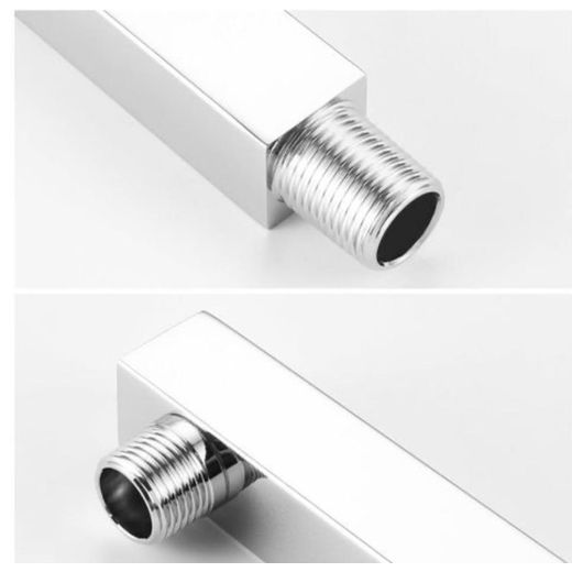 Generic رأس دش مطر مربع فضي مدمج للحمام - image 2