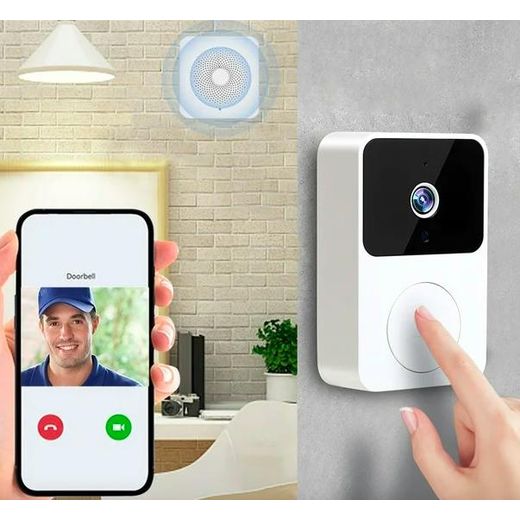 Generic Sonnette Vidéo Intelligente Sans Fil WiFi Caméra de Sécurité avec Vision Nocturne Audio Bidirectionnel Détection de Mouvement Contrôle par Application Étanche - image 2
