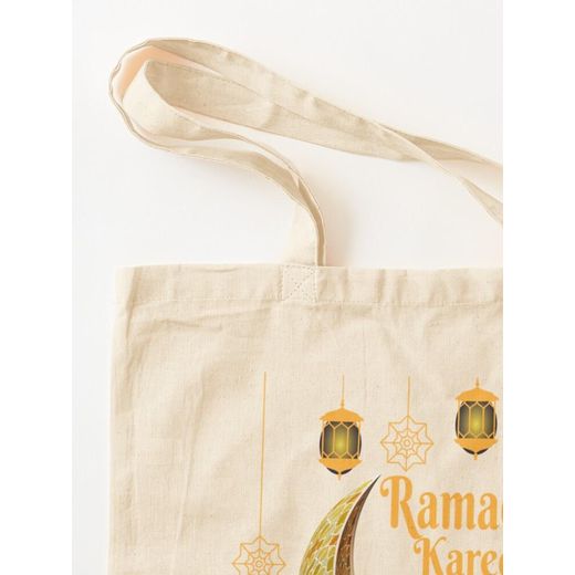 Generic Tote Bag - Cotton Tissu Canvas Ramadan Kareem, Ramadan Moubark, Joyeux Ramadan Sacs à main Personnalisé - image 3