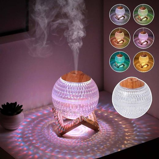 Generic Humidificateur à boule de cristal, mini diffuseur portable, veilleuse colorée Diffuseur d’Huiles Essentielles et Brume Ultrasonique