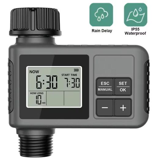 Generic Minuterie d'Arrosage Programmable - Timer Automatique pour Jardin avec Écran LCD - Système d'Irrigation Intelligent avec Retard de Pluie - image 4
