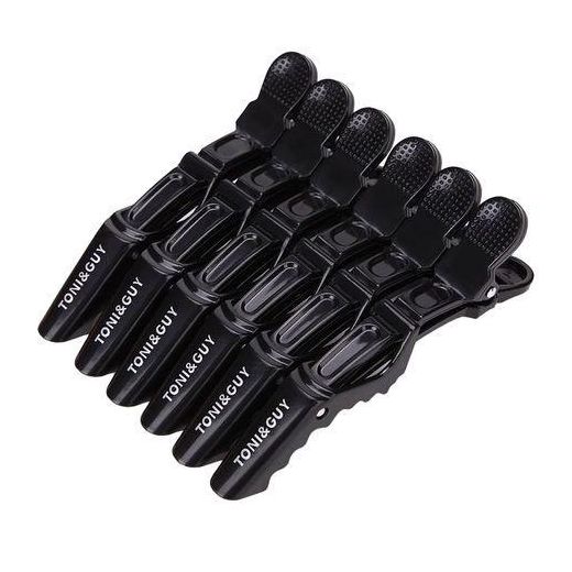 Toni & Guy Lot de 12 pinces à cheveux crocodile- Qualité professionnelle-Couleur Noire