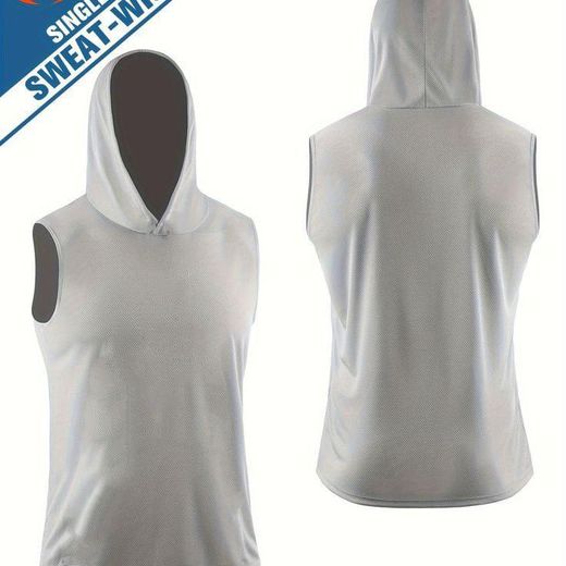 Generic Débardeur gris a capuche sport fitness course pour la salle - image 2