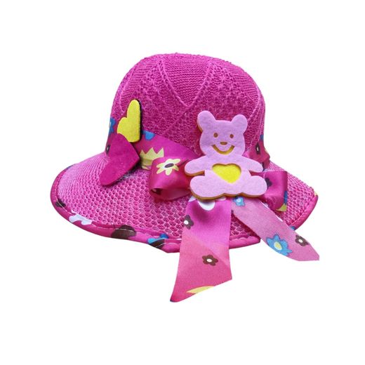 Generic Chapeau de soleil pour bébé fille (1 à 3 ans) avec décorations élégantes – Rose
