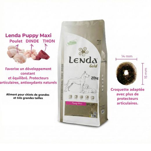LENDA Croquettes chiot grande race Formule Eleveur - poulet dinde - GOLD Puppy Maxi 20kg - image 4