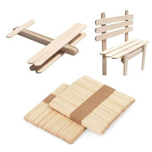 Generic Bâtonnets en Bois 100 pcs pour Glaces, Desserts, DIY et Loisirs Créatifs - image 2