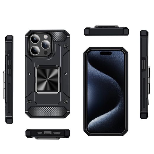 Generic Coque Antichoc pour Iphone 15 pro max avec Anneau Support Magnétique - image 2