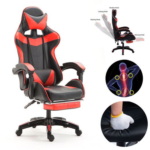 Generic Chaise de bureau Medical PRO en cuir, Dossier Lombaire, Inclinable, Coussin Cou, Résistance aux Chocs