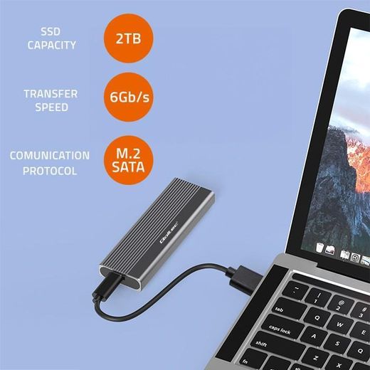 Generic Boîtier SSD M.2 NVMe portable en Aluminium USB-C pour stockage mobile, compatible ordinateurs portables et de bureau Android - image 3