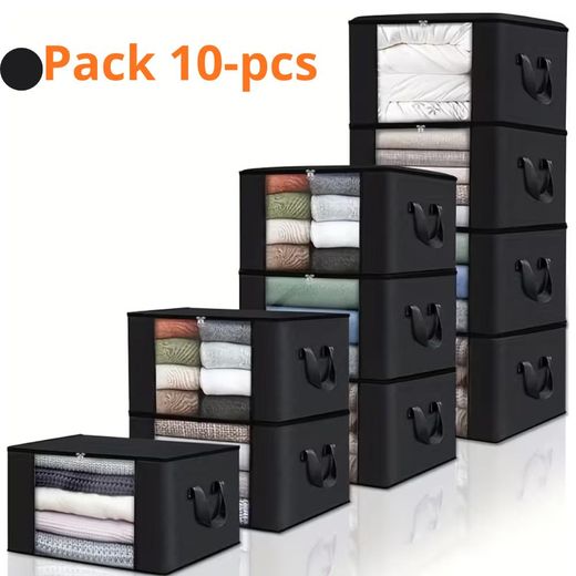 Generic pack de 10 Sacs d'économiseur d'espace Pliable avec FenêTre Transparent Couettes, Couvertures Jouets.pratique,multifonction