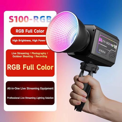 Generic lumière de photographie extérieur Portable avec poignée RGB 3200K-6500K type-c charge rapide batterie intégrée lumière de remplissage RGB 3200-6500K lumière LED photographique pour la prise de vue en plein air YM-S100 RGB