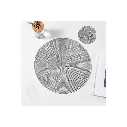Generic  4 Pcs sets de Table gris argenté 38 cm - image 3