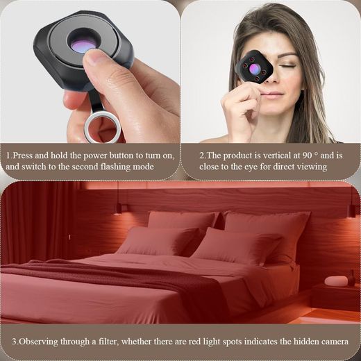 Generic Appareil Détection Anti-Espion – Détecteur Caméra  et Micros pour Maison, Bureau et Hôtel   Description du produit - image 2