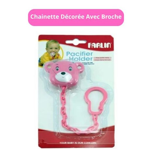 Farlin Chaînette Décorée Avec Broche Rose