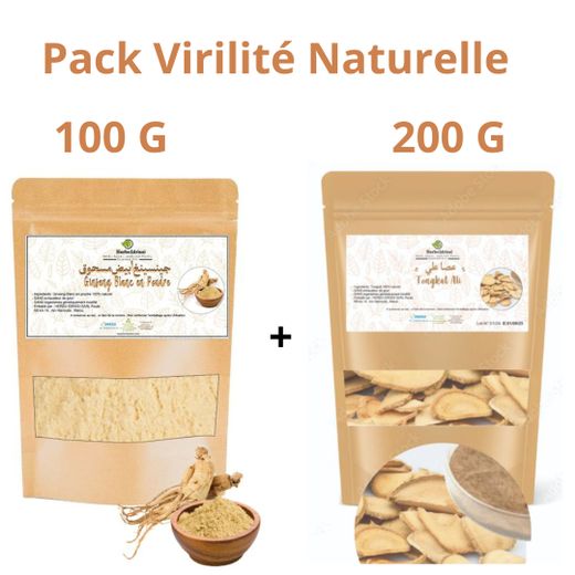 HERBO IDRISSI Pack Virilité Naturelle – Ton gkat Ali + Ginseng Blanc