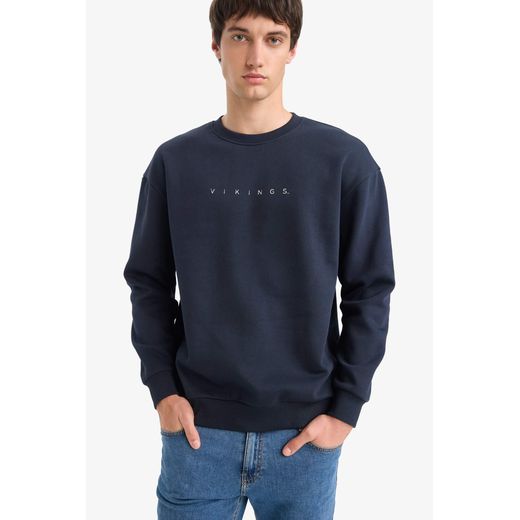 Defacto Sweatshirt boxy imprimé Vikings à col rond - image 4