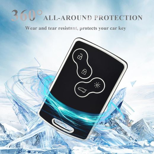 Generic Etui a Cle Voiture Coque Clé, Étui à Clés Couvre Clef Cache Clef Convient pour Renault Clio Scenic Megane Duster Sandero Captur Twingo Koleos Espace Fluence Kadjar Kangoo Laguna Latitude - image 4