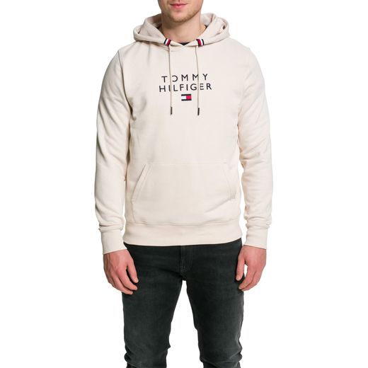 Tommy Hilfiger Sweat à capuche stacked th hoody beige