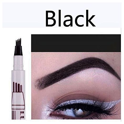Generic Crayon à Sourcils Noir 4-tête de Précision Imperméable Longue Durée - image 2
