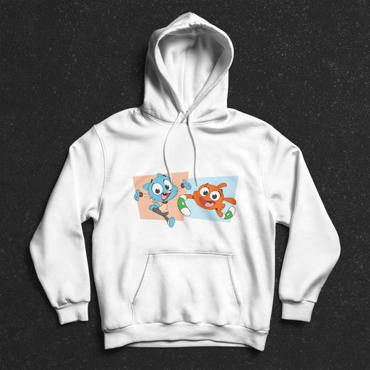 Generic Sweat-shirt à capuche Hoodie Motif pour Homme - Blanc - Happy Gumball