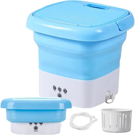 Generic Machine à laver portable pliable 110V-240V avec panier de drainage pour vêtements et camping - Efficacité et praticité - image 2