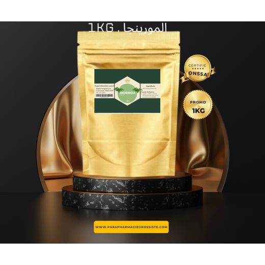 Parodex 1KG Poudre de feuilles de Moringa Vitamine A, Antioxydant, Détox, Peau,