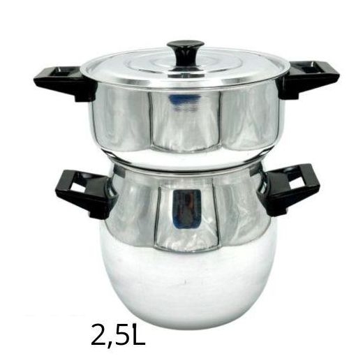 Generic mini Couscoussier 3in1 de 2,5 LITER Anti-Adhésive, 2 Poignées anti-chaleur