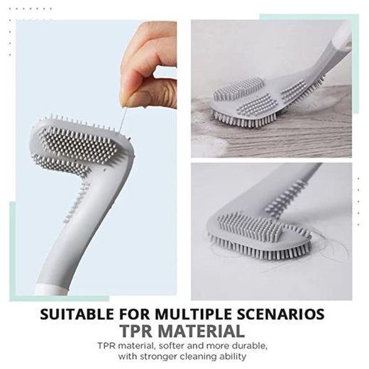 Generic Brosse WC Silicone, Forme Triangulaire pour un Entretien Optimal - image 3
