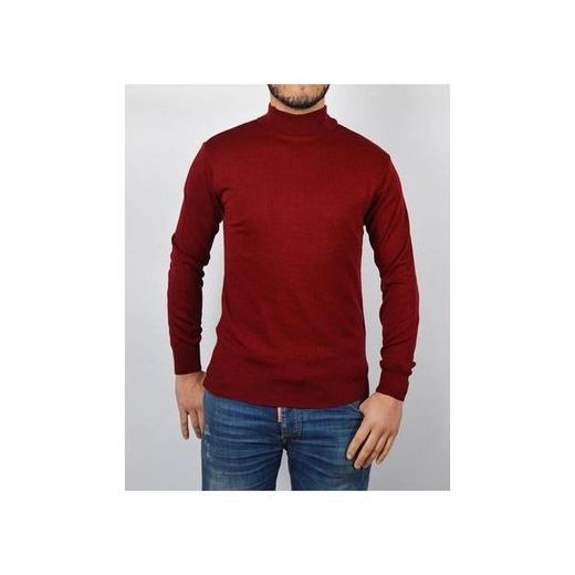 Generic Pack de 4 pulls col haut homme Noir-gris chine-Grenat-Vert  Olive - image 3