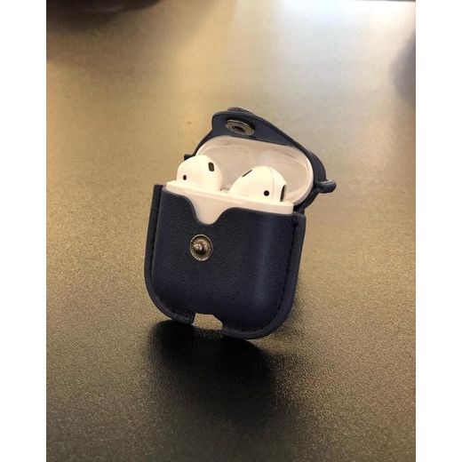 Generic Housse de protection DINGEND en cuir anti-perte pour le boîtier de chargement Apple AirPods -Noir - image 2