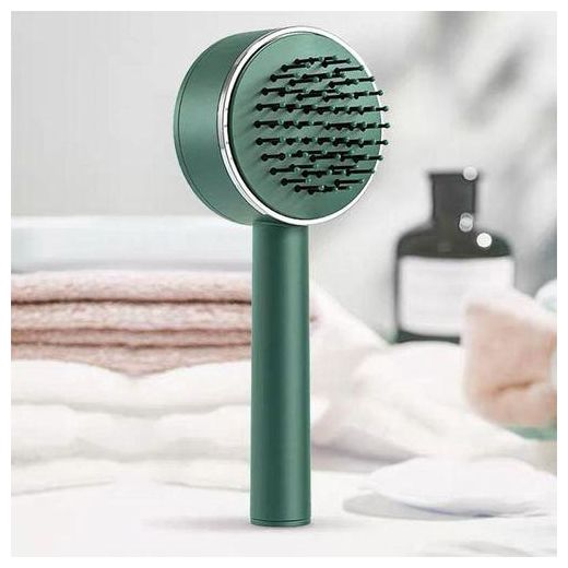 Generic Brosse à cheveux haute performance avec fonction autonettoyante - Peigne de massage antistatique, Vert - image 4