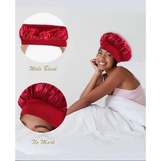 Generic Casquette En Soie Pour Dormir, Bande En Soie Dormir, Croisé Pour Cheveux Bouclés 2PCS - image 2