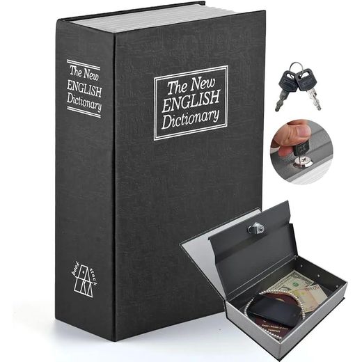 Generic Coffre-fort en forme de mini dictionnaire, avec mot de passe, verrou de sécurité, rangement d'argent et de pièces de monnaie, Psychà clés, cadeau pour enfant